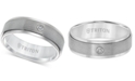Triton Men's Titanium Ring, 7mm Diamond Accent Wedding Band
